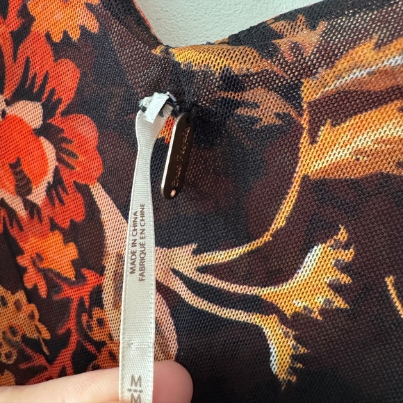 Free People Havana Black Floral Boho Sleeveless Surplice Top Size Medium - Picture 7 of 9